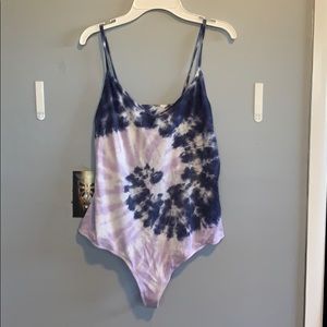 Purple tie dye bodysuit